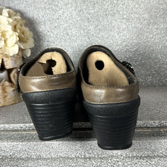 KLOGS Leather Embossed Clogs Mules Slip On Size 8 - Picture 4 of 6